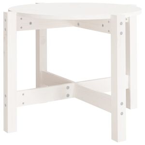 vidaXL Кафе маса, бяла, &Oslash; 62,5x45 см, борово дърво масив