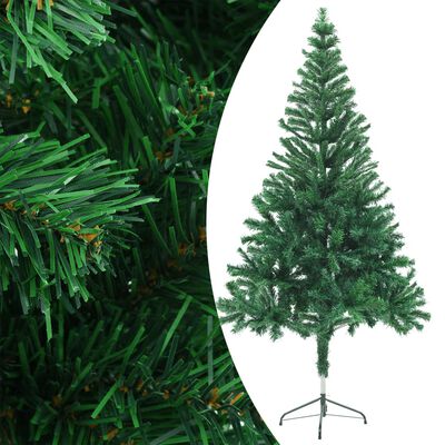 vidaXL Изкуствена осветена коледна елха със стойка, 150 см, 380 клонки