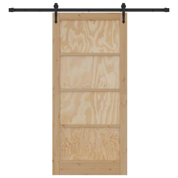 vidaXL Преплъзваща се врата ORKDAL Естествено и черно 93 x 202 см