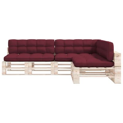 vidaXL Палетни възглавници за диван, 7 бр, виненочервени