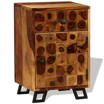 vidaXL Нощно шкафче, шишамова дървесина масив, 37x30x54 cм