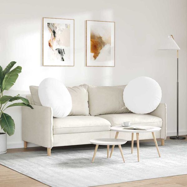 vidaXL Възглавници за седалки 2 pcs Бяло &Oslash;60 x 21 см текстил