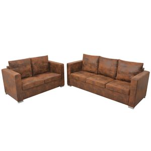 vidaXL Комплект дивани в 2 части, изкуствен велур