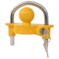 vidaXL Заключващ механизъм за ремарке 2 ключа стомана и алуминий жълт