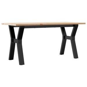 vidaXL Кафе маса Y-образна рамка 100x50x45 см бор масив и стомана
