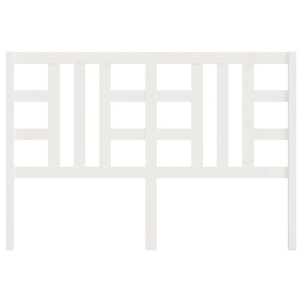 vidaXL Горна табла за легло, бяла, 126x4x100 см, бор масив