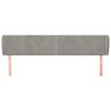 vidaXL Горна табла за легло с уши, светлосива,183x23x78/88 см, кадифе