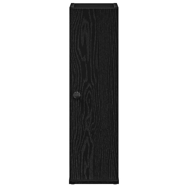 vidaXL Шкаф за баня с държач за ролки, черни, 20,5x22x72 см