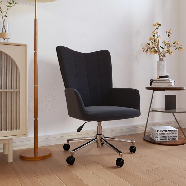 vidaXL Релаксиращ стол, черен, плат