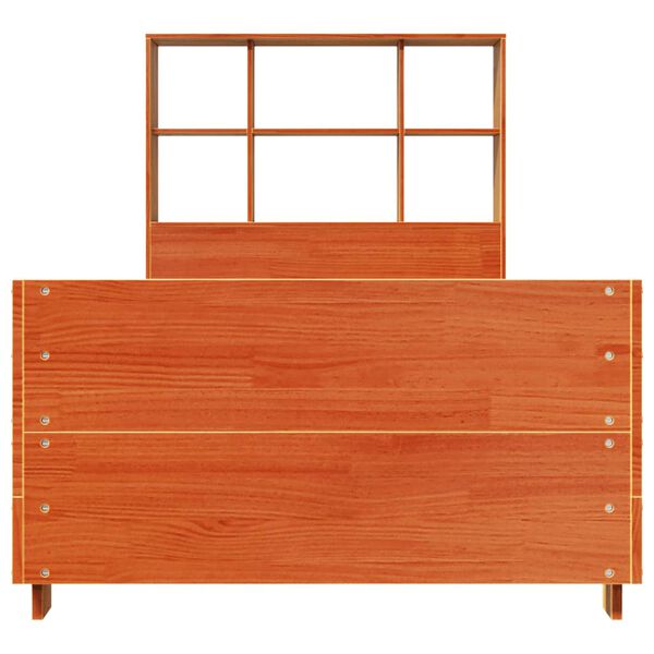 vidaXL Рамка за легло без матрак, восъчнокафяв, 100x200 см, бор масив