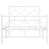 vidaXL Метална рамка за легло с горна и долна табла, бяла, 90x200 см