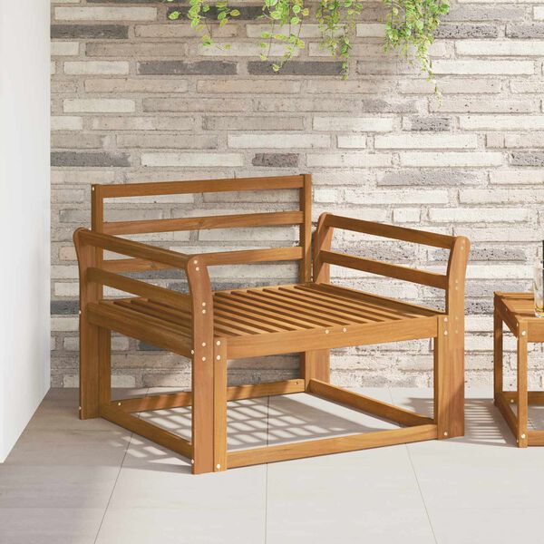 vidaXL Среден диван за открито Солидно акациево дърво Естествен