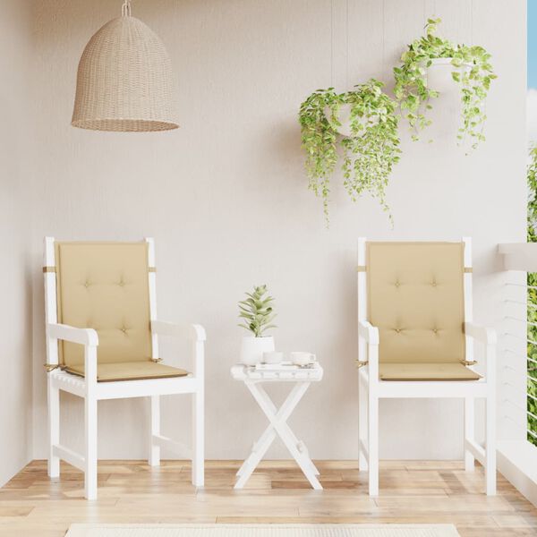 vidaXL Възглавници за столове 2 бр меланж бежови 100x50x4 см плат