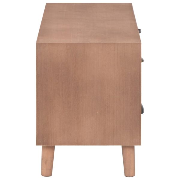 vidaXL ТВ шкаф с 5 чекмеджета 90x30x40 см борова дървесина масив