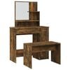 vidaXL Комплект тоалетка, опушен дъб, 86,5x35x136 см