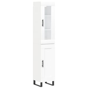 vidaXL Висок шкаф, бял, 34,5x34x180 см, инженерно дърво