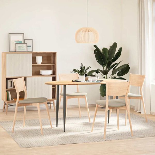 vidaXL Плот за маса, 140x60x2 см, дъбово дърво масив, овална