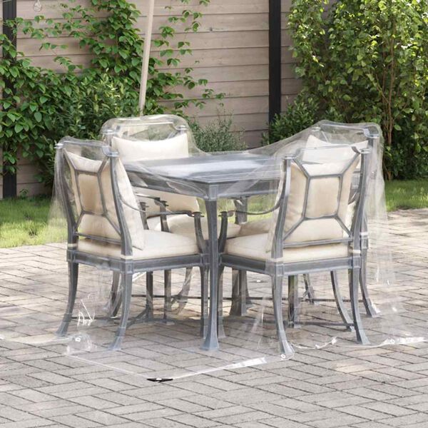 vidaXL Прозрачен брезент с капси за връзки 2x2 м PVC