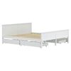 vidaXL Рамка за легло с 4 чекмеджета, бяла, бор масив, 180x200 см