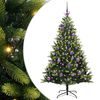 vidaXL Изкуствен коледен дърво с панти 150 LEDs Зелено 150 cm PVC и PE