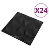 vidaXL Стенни панели 24 pcs Диамант Черен 50 x 50 cm XPS Пяна
