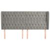 vidaXL Горна табла за легло с уши, светлосива,183x23x118/128 см,кадифе