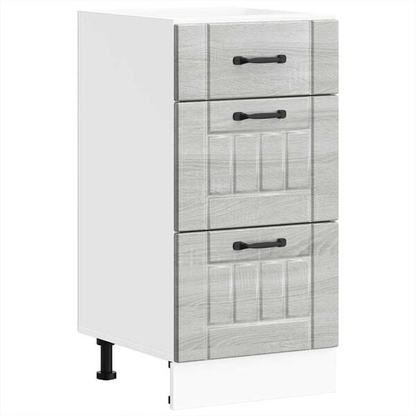 vidaXL Кухненски шкаф Lucca, сив сонома, инженерна дървесина