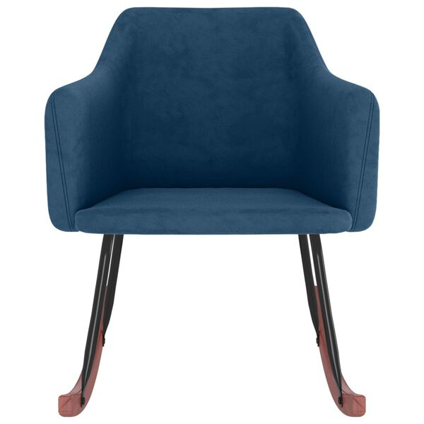 vidaXL Люлеещ се стол, син, кадифе