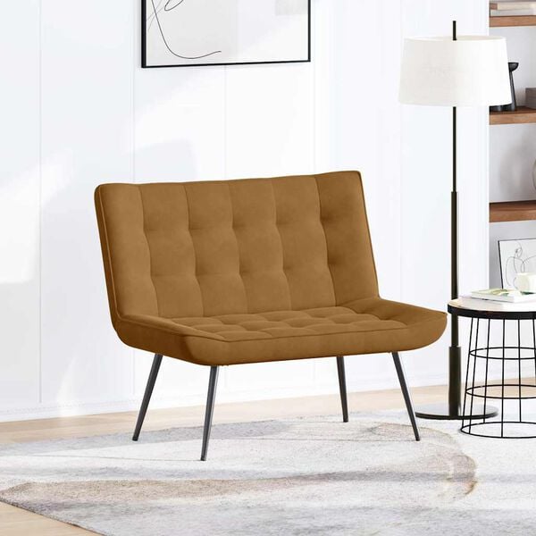 vidaXL Пейка, кафява, 110x74x84 см, кадифе