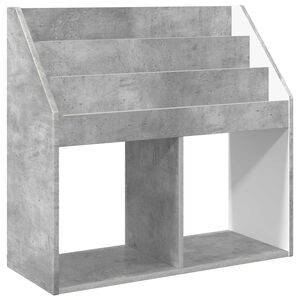 vidaXL Детска рафт за книги Циментено сиво 72,5 x 29,5 x 69 см