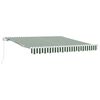vidaXL Прибираща се тента Зелен и бял 350 x 250 cm