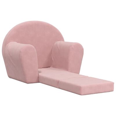 vidaXL Детско диванче, розово, мек плюш