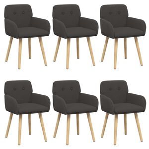 vidaXL Обедени столове 6 pcs Букле Тъмносиво 59 х 57 х 85 см