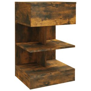 vidaXL Нощно шкафче, опушен дъб, 40x35x65 см, инженерно дърво