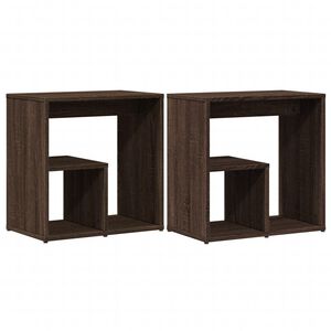 vidaXL Странични маси, 2 бр, кафяв дъб, 50x30x50 см, инеженерно дърво