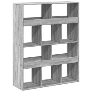 vidaXL Библиотека, сив сонома, 100x33x125,5 см, инженерно дърво