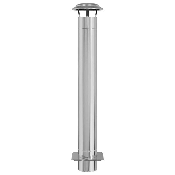 vidaXL Разширение за комин Сребрист 25 x 25 x 132 см