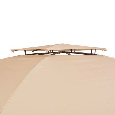 vidaXL Градинска шатра павилион със завеси, шестоъгълна, 360x265 см