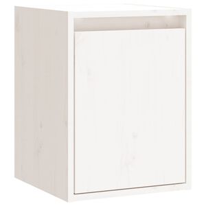vidaXL Стенен шкаф, бял, 30x30x80 см, борово дърво масив