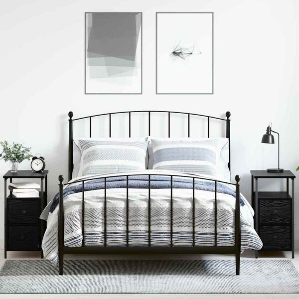 vidaXL Нощен шкаф 2 pcs Черен дъб 30 x 60 x 60 см Инженерно дърво