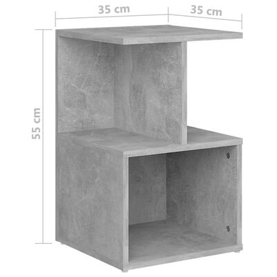 vidaXL Нощни шкафчета, 2 бр, бетонно сиви, 35x35x55 см, ПДЧ