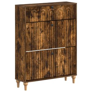 vidaXL Шкаф за обувки ALKMAAR 78 x 24 x 103 см Инженерна дървесина