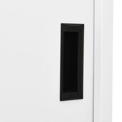 vidaXL Офис шкаф с плъзгаща се врата, бял, 90x40x180 см, стомана