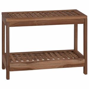 vidaXL Маса за баня Натурално 60 x 30 x 45 cm Солидно тиково дърво