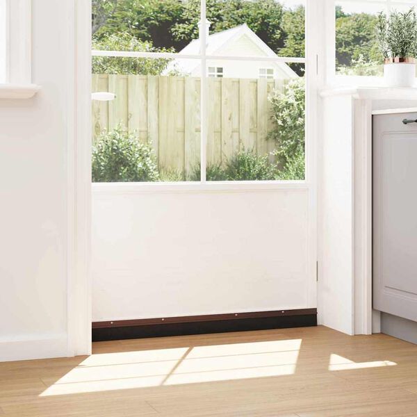 vidaXL Запечатващи четки за врата с винтово закрепване 12 pcs Кафяво