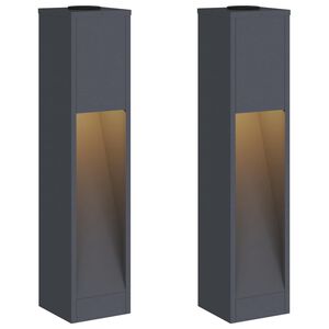 vidaXL Слънчев LED светлинен указател 2 бр. Топло бяло 18 x 18 x 80 см