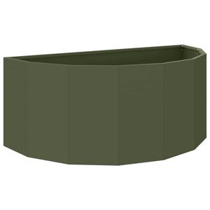 vidaXL Кашпа Маслинено зелено 90 x 45 x 35 cm Стомана