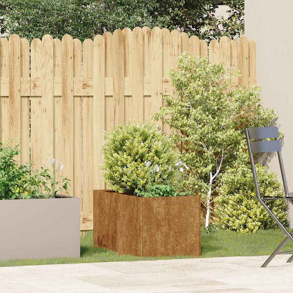 vidaXL Кашпа, ръждива, 40x80x40 см, патинираща стомана