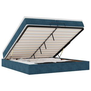 vidaXL Османска легло с матраци, тъмносиньо, 200x200 см, кадифе