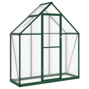 vidaXL Оранжерия с основа рамка зелен 169x58x195 см алуминий